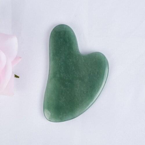 1pcs Natural Green Aventurine Guasha Tool China Traditional Health Care GuaSha SPA Scraper Massage For Face Back Foot Massage