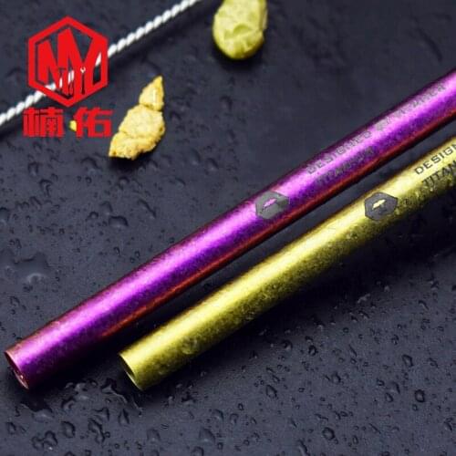 Pure Titanium Straw With 1 Cleaning Brush Kitchen Outdoor Camping Drinking Straw Festival