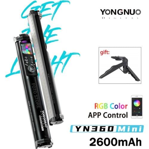 Yongnuo YN360 mini Portable Light tube RGB Full color Fill Light Photography Lighting Stick outdoor Video Light app control