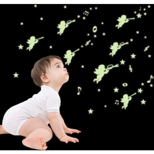 Diy Luminous Cartoon Demon Wall Sticker Glowing Stars Ceiling Poster Light Switch Stickers Glow in the Dark Ceiling Wallstickers