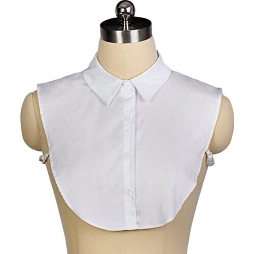 Sweater Fake Half Shirt Blous Collar Wholesale Korean Fashion Pearl Diamond Crystal Chiffon Women White Shirt False Collar