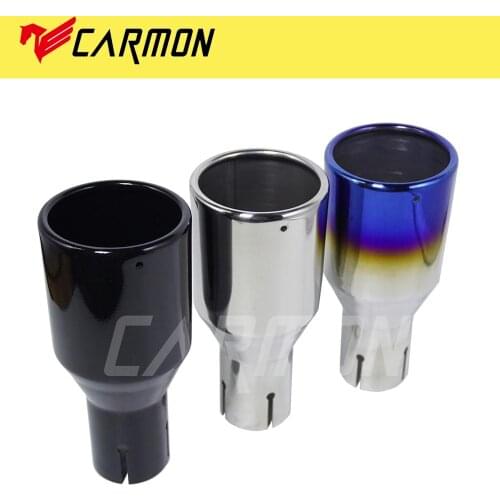 Car Universal Exhaust Pipe Muffler Tip Blue/Black/Silver Colour Plain End 304 Stainless Steel 51mm Inlet Car Accessories