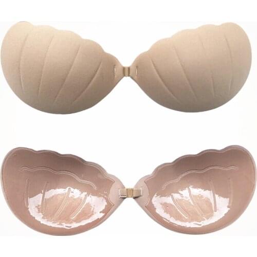 Womens Ladies Sexy Reusable Invisible Magic Strapless Self Adhesive Push-up Bra Stick On Gel Backless Silicone Bras