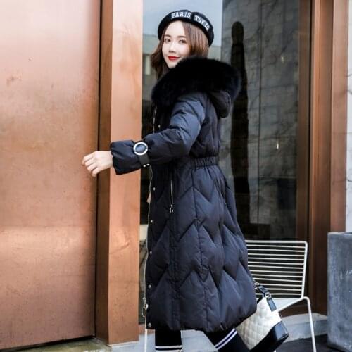 Winter 2020 Down Jacket Women Hooded Long Coat Female Large Fur Collar Womens Jackets Parka Manteau Femme Hiver KJ762 's s