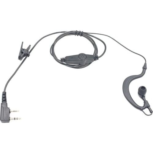 2 Pin G Shape Security Earphone Intercom Headset with PTT MIC for Retevis Kenwood PUXING BAOFENG BF UV5R UV82 888S H777 Radio