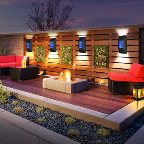 2pcs Powerful LED Solar Light Outdoor Waterproof Solar Powered Lamps Wall Lamps 6LED Street Lighting Lamp Garden Decoration