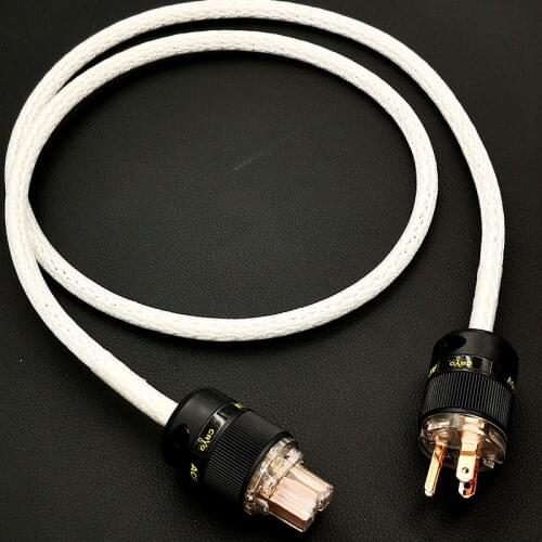 AHSY HI-End 8AG Silver Plated OCC Power Cord 16 Strands US AC Power Cable HiFi Acoustic Schuko Power Wire
