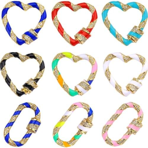 Juya DIY Jewelry Accessories Enamel Fastener Carabiner Screw Lock Clasps For Hanging Chains Pendant Jewelry Making Supplies