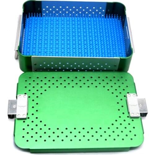 Aluminum Autoclave Sterilization Box Ophthalmic Instrument Tray with Silicone Pad