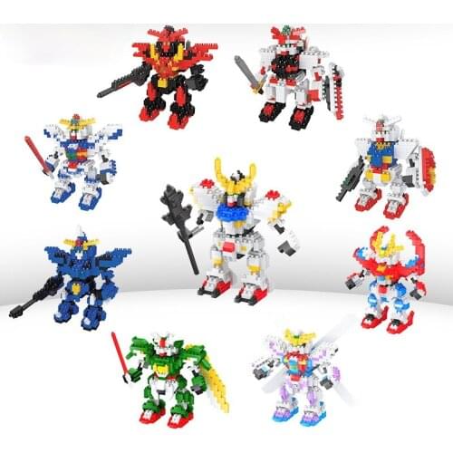 Puzzle DIY Miniature Diamond Small Particle Building Block Machine Gundam Mechanical Warrior Gift for Children