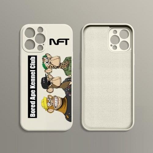 Funny Bored Ape club white Phone Case for iphone 11 12 13 Pro Max 7 8 Plus X XS Max XR 12 13mini Crypto Currency NFT cover off