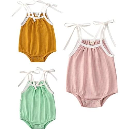 Baby Bodysuit 2020 Newborn Baby Girl Kid Sling Solid Bodusuit Sleeveless Camisole Clothes