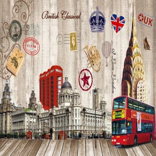 Dropship Colomac Wood Wallpaper World Famous Architectural Decoration Painting Kids Wallpaper Bedroom Foto Mural Carta Parati