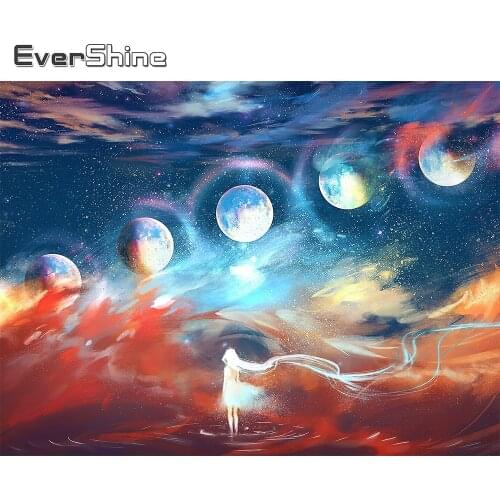 Evershine Diamond Painting Space Landscape Cross Stitch Mosaic Diamond Embroidery Universe Rhinestone Art Handicraft