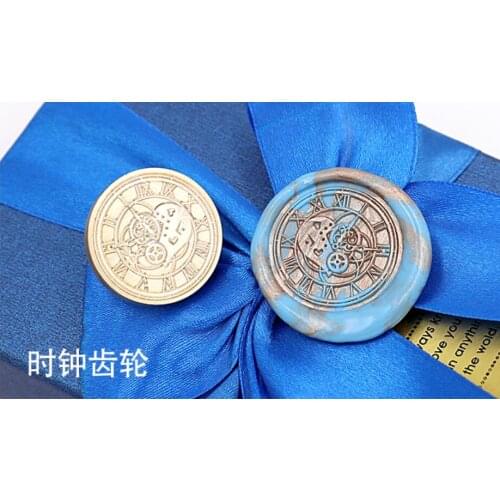 Stamp head of Clock ruler Retro Wood Stamp Sealing Wax Seal Stamp Wedding Decorative sealing Stamp wax seals