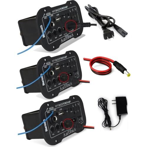 Hi-Fi Bass Power Amplifier 220V AMP TF/USB Player DIY for Motorbike Theater