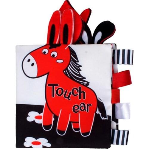 Newbron Baby Cloth Book Soft Washable Interactive Toy Early Learning Activity Animal Book Reading Knowledge For Children