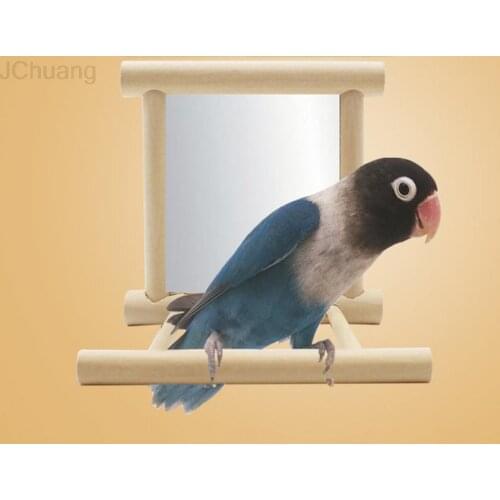 Lightweight Bird Station Racks With Mirror Toys Portable Training Support Birdcage Stands Bird Supplies