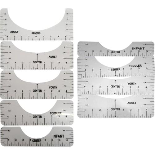 T-Shirt Alignment Ruler for Guiding T-Shirt Design Fashion Rulers with Size Chart DIY Drawing Template Craft Tool Drafting