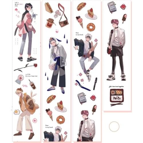 Cute Boye in Love Washi Tapes Bullet Journal Masking Tape Adhesive Tape DIY Scrapbooking Washi Stickers