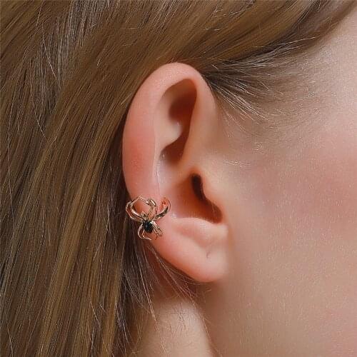 Fashion Simple Punk Spider Stud Earrings For Women Gold Silver Color Single Earring Female Party Jewelry Gift