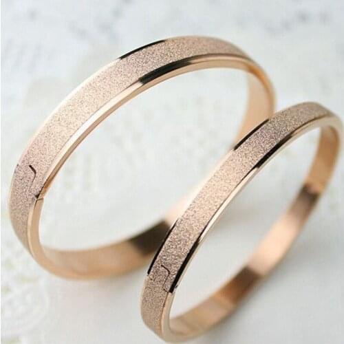 Top Quality Stainless Steel Scrub Pattern lovers Bracelets & Bangles For Men Women 3 Colors Beautiful Love Bangles Best Gift
