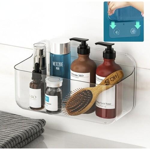 Bathroom Velcro Shelf Wall Kitchen Bathroom Suction Wall Storage Box Free Perforation Shelf