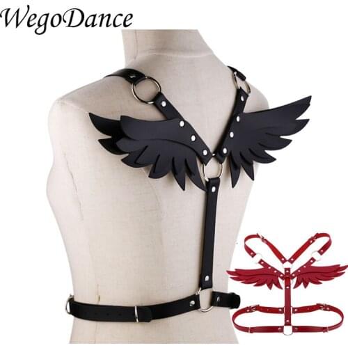 New leather angel wing strap suit women pu leather binding body shoulder belt 14colors