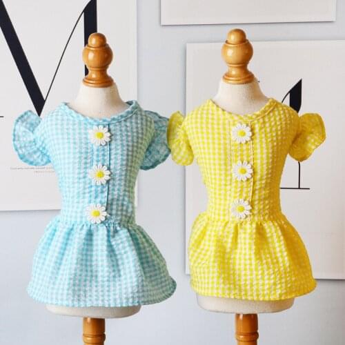 Dog Clothes Spring and Summer Thin Pet Skirt Korean Style Small Fresh Princess Dog Vest Skirt Cat Two-legged Pet Clothes