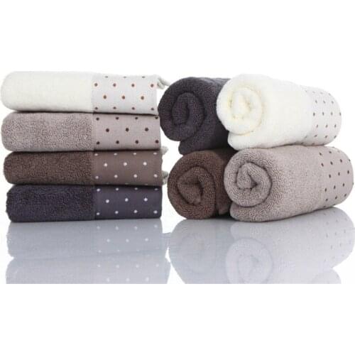 34x72cm 100% Cotton Dot Printed Solid Color Soft Home Hotel Travel Bathroom Adult Hand Towel