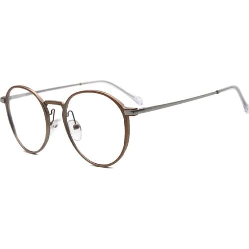 Eyewear Frame Round Lens Titanium Aluminum Alloy Metal Lightweight Men Women Teenager Fashion FVG7228