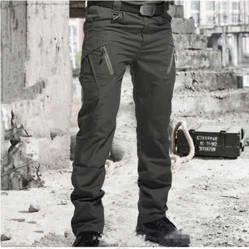 Hiking Pants Men Many Pockets Waterproof Wear Resistant Casual Cargo Pants Military Tactical Pants Combat Army Trousers