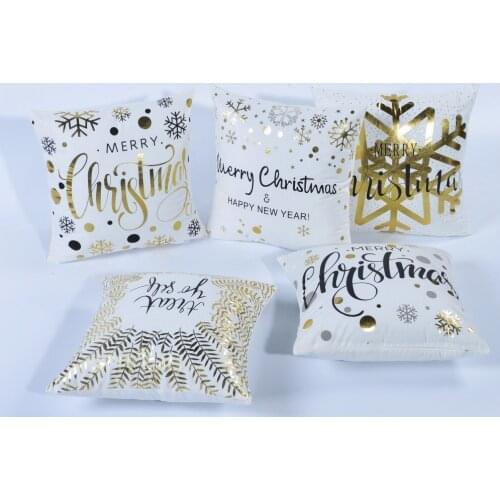 Hap-deer Hot Shiny Nordic Simple Bronzing Geometry Striped Love Letter Printed Cushion for Sofa Car Throw Pillow Home Decor Art