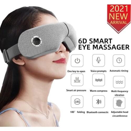 6D Smart Airbag Vibration Eye Massager Protein Cortex Graphene Heating Music Bluetooth To Relieve Fatigue And Dark Circles