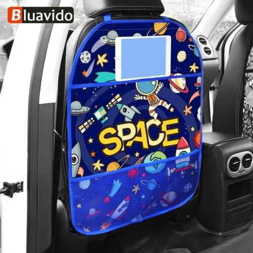 Universal Cartoon Space Children Cute Car Seat Back Protection Cover Kids Kick Pad Anti-Dirty Waterproof Storage Bag