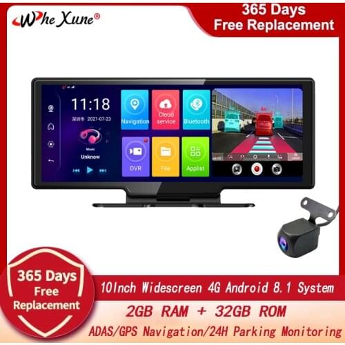 4G Android 8.1 Car DVR 10" Video Recorder Videcam GPS Navigation Auto Registrator Rear View Mirror Dash Cam Surveillance Camera