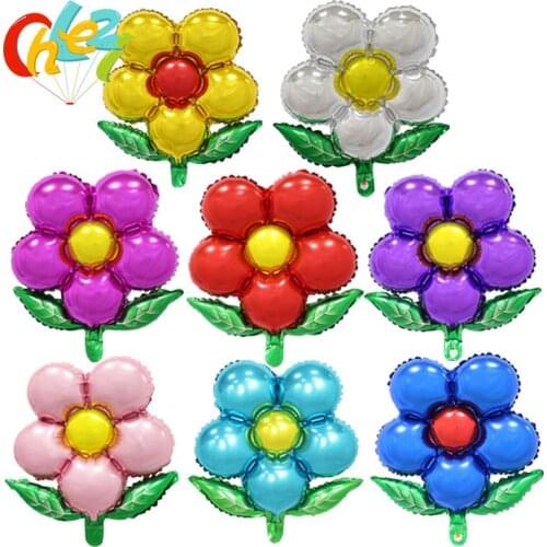 8pcs Green leaf flower Foil balloons Garden party birthday wedding party decorations supplies inflatable air flower Globos
