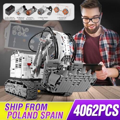 Mould King High-Tech APP Controlled Truck MOC 1874 Terex RH400 Mining Excavator RC Car Model Building Blocks Bricks TOYS