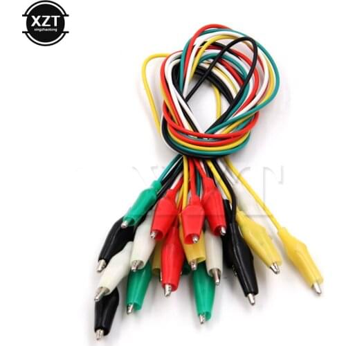10Pcs 5 Colors 30cm Length Double-ended Alligator Clips Jumper Wire Mini Test Clips DIY Test CableTest Folder Test Hook Clip