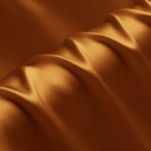 100% silk fabric 16 19 22m/m thick 45"( 114cm )width amber yellow solid pure satin charmeuse luxury clothes bedding silk fabric