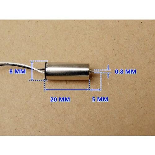 100PCS DC 3V 42000RPS 8*20MM micro coreless motor with plastic gear Toys / models / DIY Accessories motor