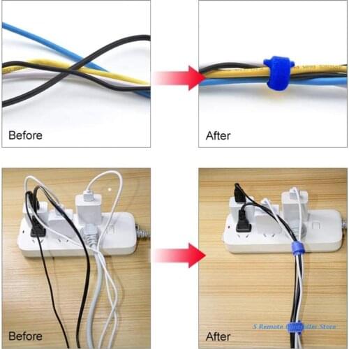 BX0E 100 Pack Fastening Cable Straps Reusable Cord Organizer Keeper Holder Cable Ties