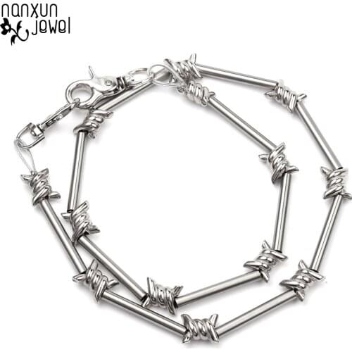 2019 New Unisex Fashion Necklace 75cm Rock Punk Style Metal thorns Pallet Chain Hip Hop Jewelry Accessories For Men Women