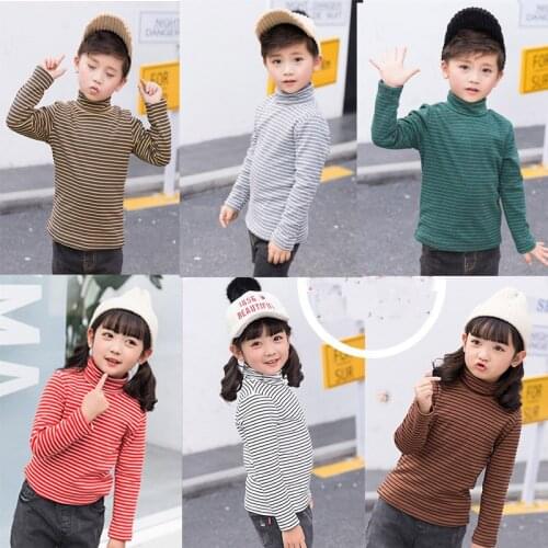 2019 winter autumn boy girl thickening sweater High collar Cashmere Keep warm kid Bottoming shirt baby toddler children clothing