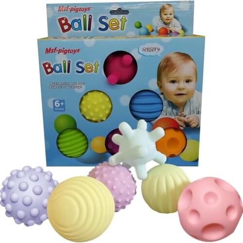 6pcs/set Baby Toy Ball Set Develop Babys Tactile Senses Toy Touch Hand Ball Toys Baby Training Ball Massage Soft Ball for Kids