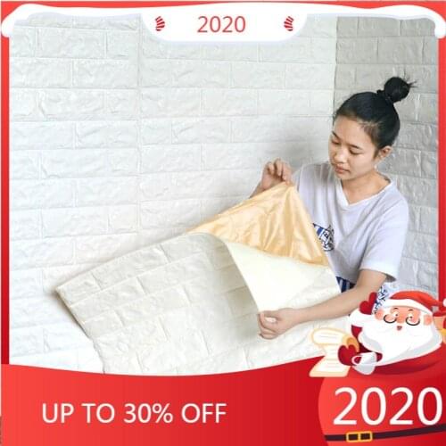 77cm x 70cm 3D Brick PE Foam Wall Sticker Home DIY Wallpaper Panels Room Decal Stone Decoration Embossed Wall Decal Poster
