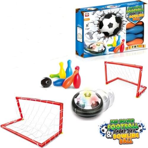 Free Shipping Kids Hover Soccer Ball Sport Toys Set With 2 Goals Children LED Light Football Disk Indoor Outdoor Ball Games #TC