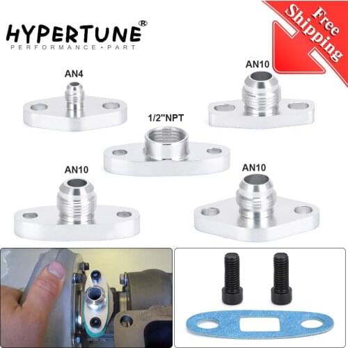Free Shipping AN4/AN10 1/2NPT Female/MaleTurbo Oil Drain Flange Adapter Kit For T25 T28 T30T3/T4 GT28-GT55 1JZ 2JZ GTE