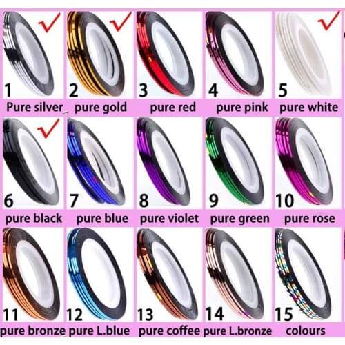 Big sale 1 Fashion Colors Stripe Tape Line Nail Art Decorations Nail Stickers 300 Sheet Manicure DIY - Mixed Color [2.6x2]"