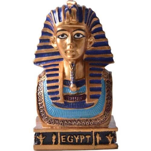 Egyptian King TUT Pharaoh Queen Nefertiti Figurine Statue Ancient Sculpture Collectible Mythology Miniature Figure Egypt Decor